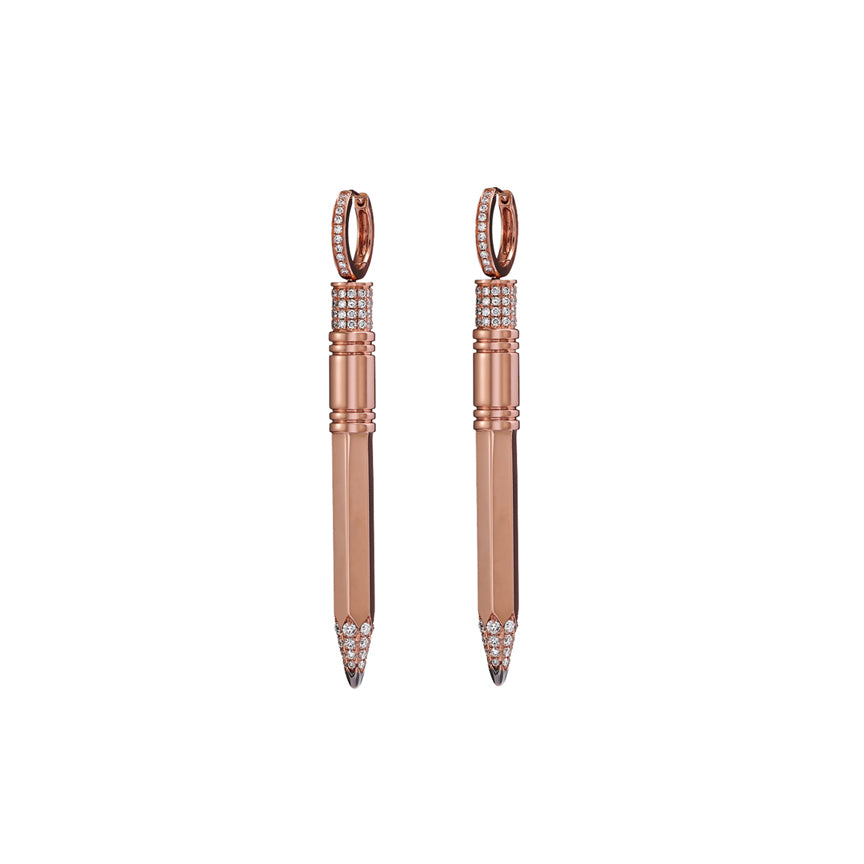 18k Gold Medium Vertical Earrings image 1