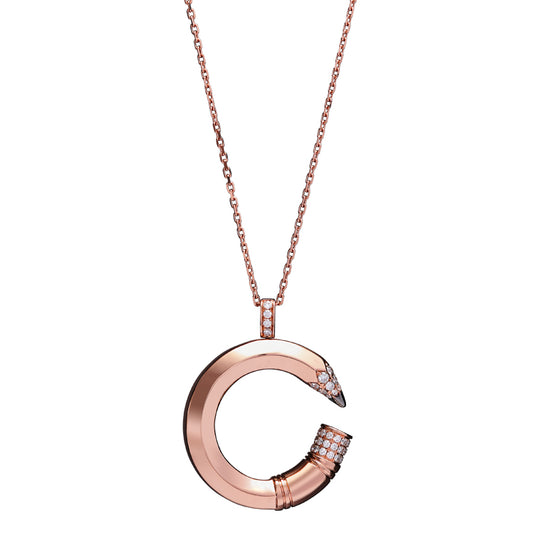 18k Gold Large C Necklace image 1